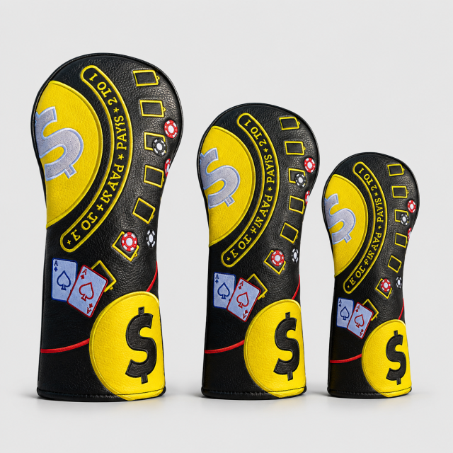 Wood headcover,www.nearlonggolf.com,Custom Poker Golf Head Covers