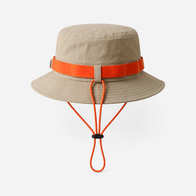 Custom Golf Bucket Hat,www.nearlonggolf.com,Khaki Golf Boonie Bucket Hat With Chin Strap