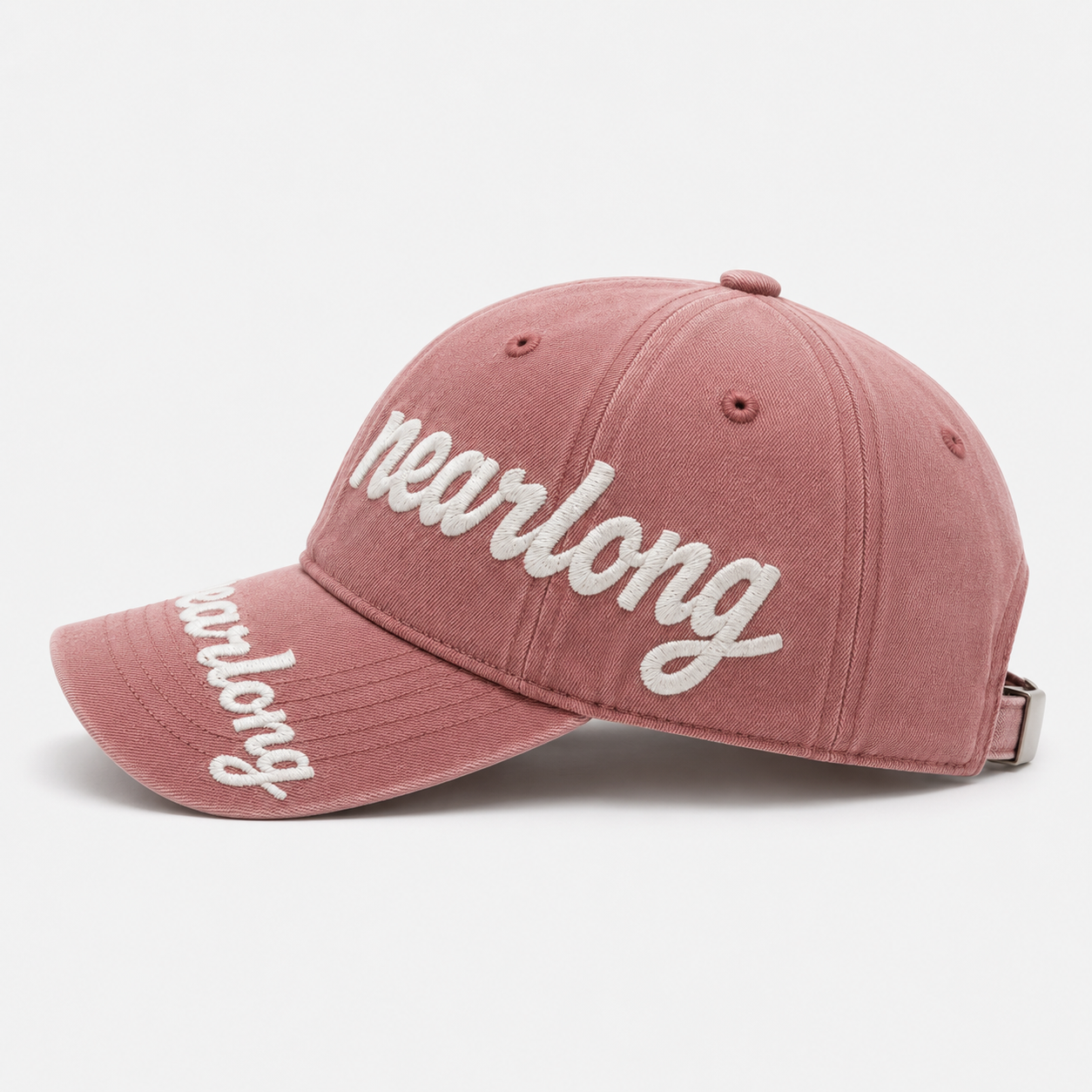 Charcoal Washed Golf Hat,www.nearlonggolf.com,Unstructured Black Golf Cap With Metal Buckle