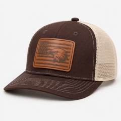 Golf Baseball Cap,www.nearlonggolf.com,Eagle Leather Badge Golf Trucker Cap