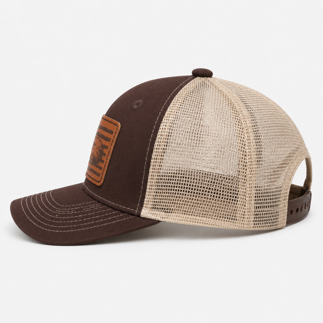 Golf Baseball Cap,www.nearlonggolf.com,Eagle Leather Badge Golf Trucker Cap