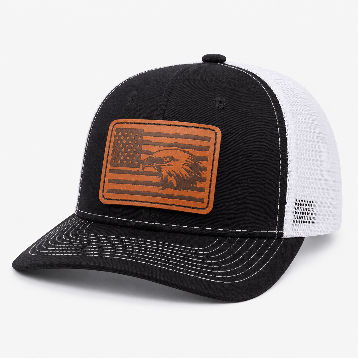 Golf Baseball Cap,www.nearlonggolf.com,Brown Mesh Back Golf Cap With Leather Patch