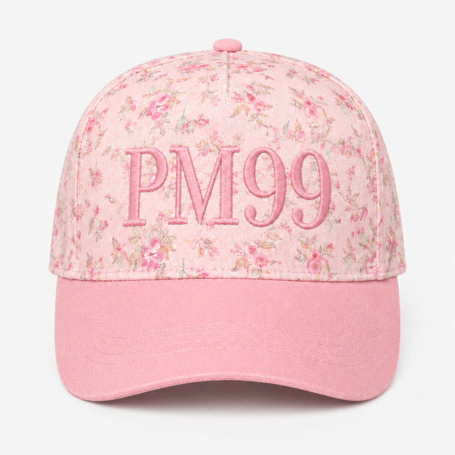 Print Womens Golf Cap,www.nearlonggolf.com,Blush Floral Womens Golf Cap With Tonal Logo