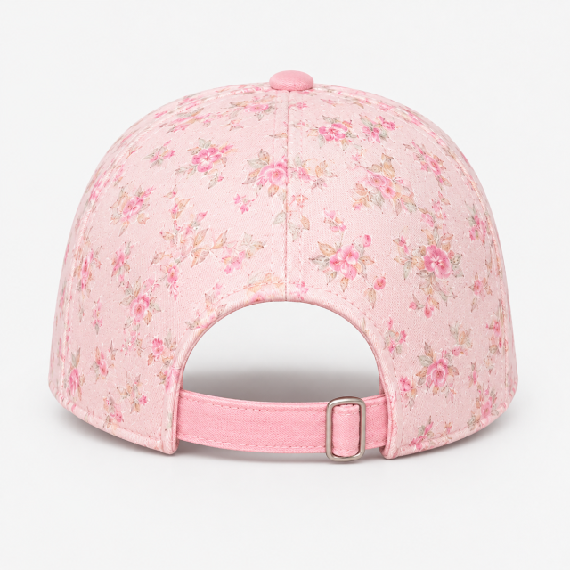 Print Womens Golf Cap,www.nearlonggolf.com,Blush Floral Womens Golf Cap With Tonal Logo