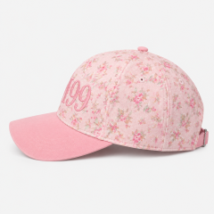 Print Womens Golf Cap,www.nearlonggolf.com,Blush Floral Womens Golf Cap With Tonal Logo