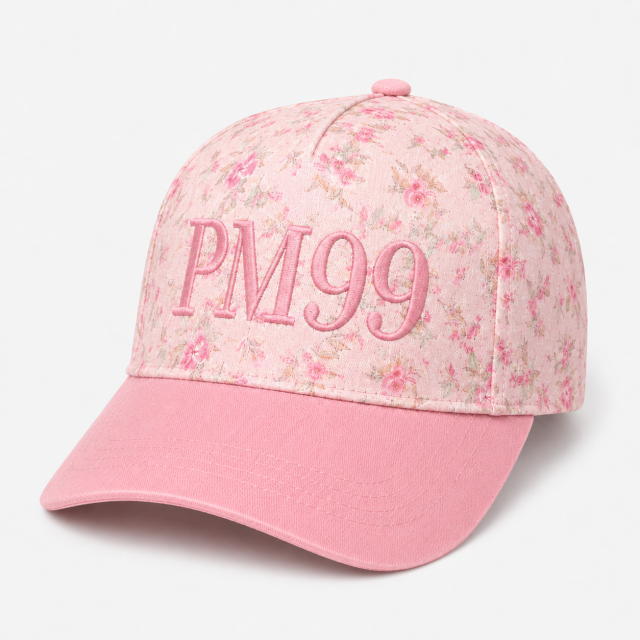 Print Womens Golf Cap,www.nearlonggolf.com,Blush Floral Womens Golf Cap With Tonal Logo