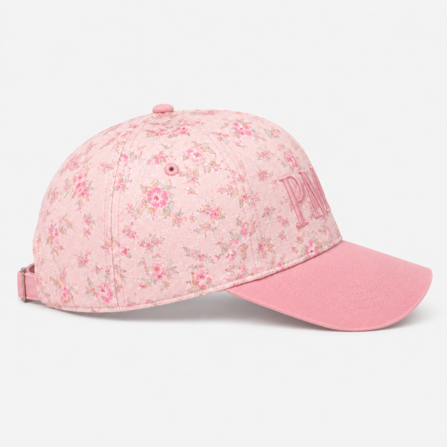 Print Womens Golf Cap,www.nearlonggolf.com,Blush Floral Womens Golf Cap With Tonal Logo