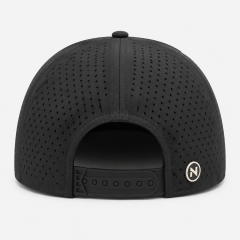 ブラックパフォーマンスゴルフキャップ、www.nearlonggolf.com、ラバーパッド付きブラックパフォーマンスゴルフキャップ