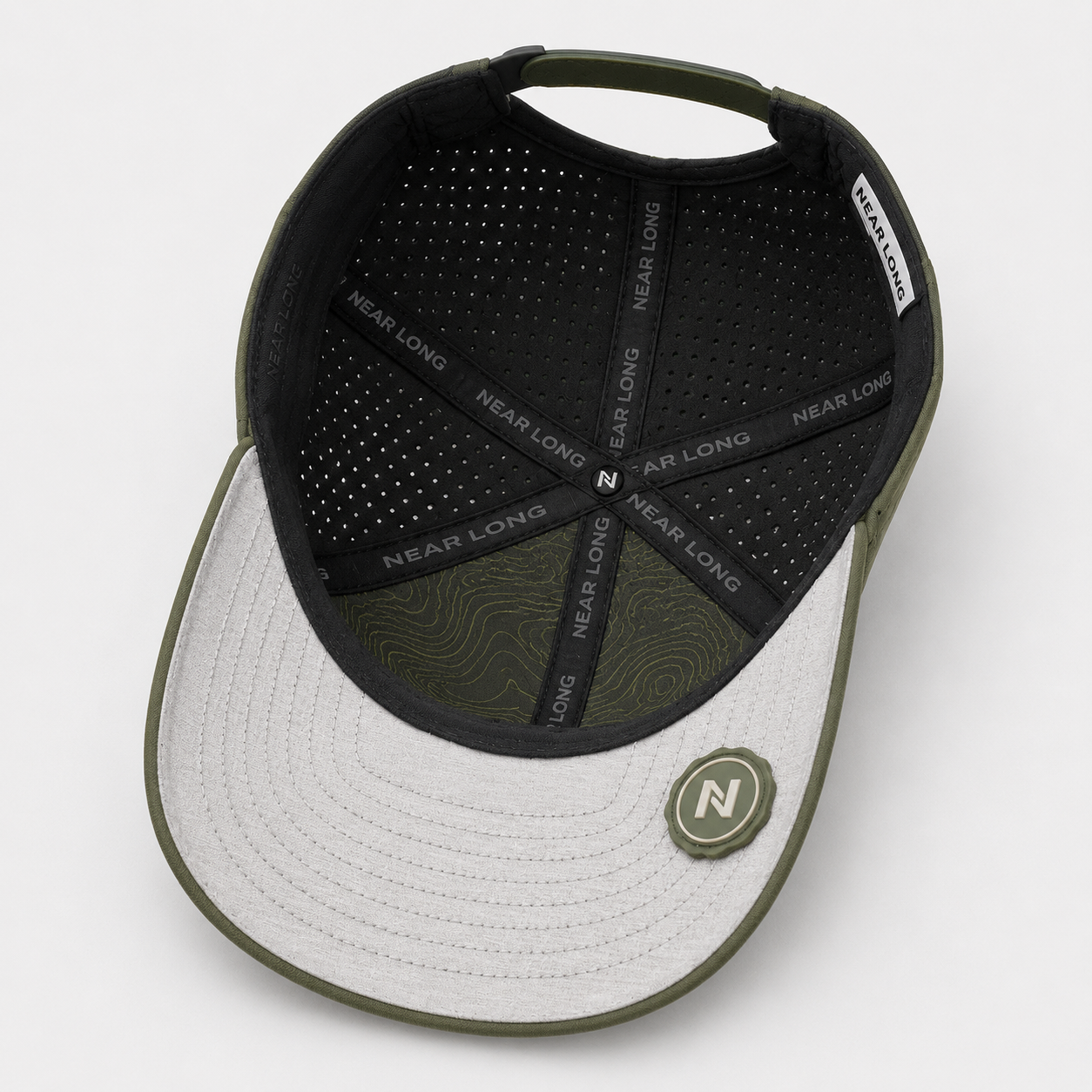 Profile Golf Cap,www.nearlonggolf.com,Olive Green Golf Cap With Ball Marker