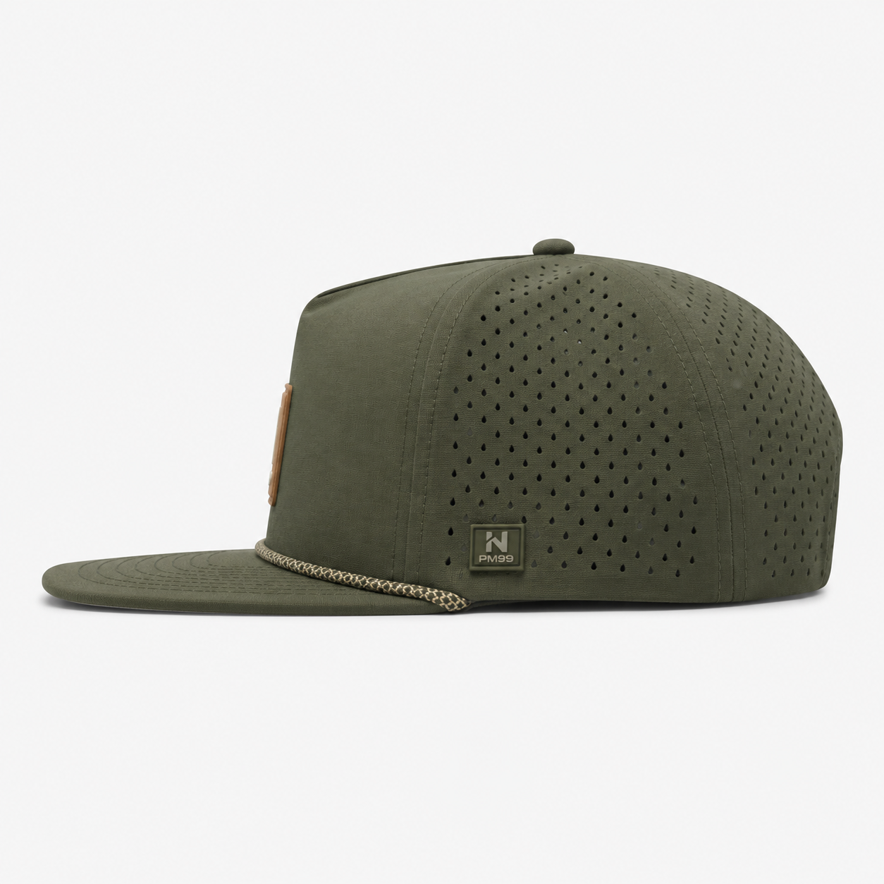 Olive Green Rope Golf Hat,www.nearlonggolf.com,Olive Green Rope Golf Hat With Leather Patch Logo