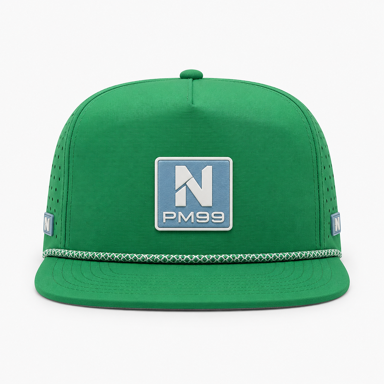ケリーグリーンゴルフロープハット、www.nearlonggolf.com、シリコンロゴパッチ付きケリーグリーンゴルフロープハット