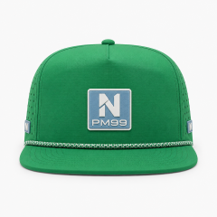 ケリーグリーンゴルフロープハット、www.nearlonggolf.com、シリコンロゴパッチ付きケリーグリーンゴルフロープハット