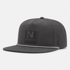 Golf Cap,www.nearlonggolf.com,Charcoal Grey High Crown Golf Cap With Rope Trim