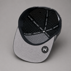 Golf Cap,www.nearlonggolf.com,Charcoal Grey High Crown Golf Cap With Rope Trim