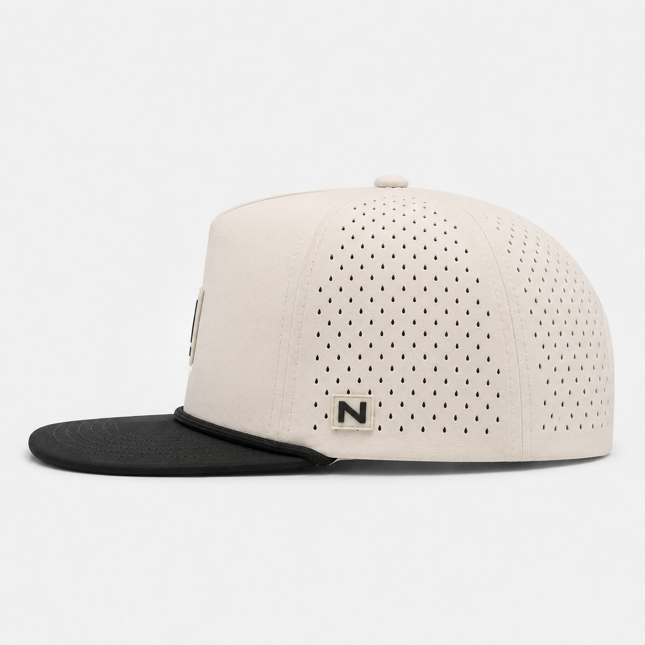 Cream A Frame Golf Rope Cap,www.nearlonggolf.com,Cream A Frame Golf Rope Cap With Black Flat Bill