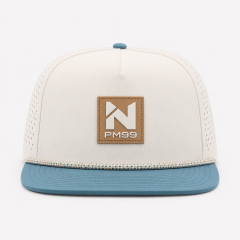 Ivory Blue Golf Rope Hat,www.nearlonggolf.com,Ivory Blue Golf Rope Hat With Leather Patch Logo