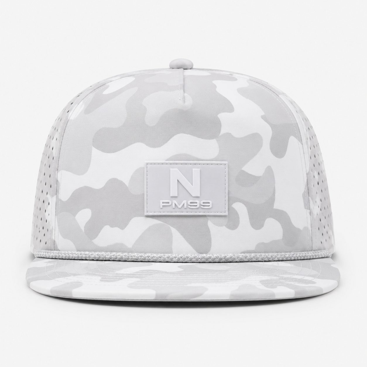 White Camo Golf Rope Hat,www.nearlonggolf.com,White Camo Golf Rope Hat With Tonal Logo Patch