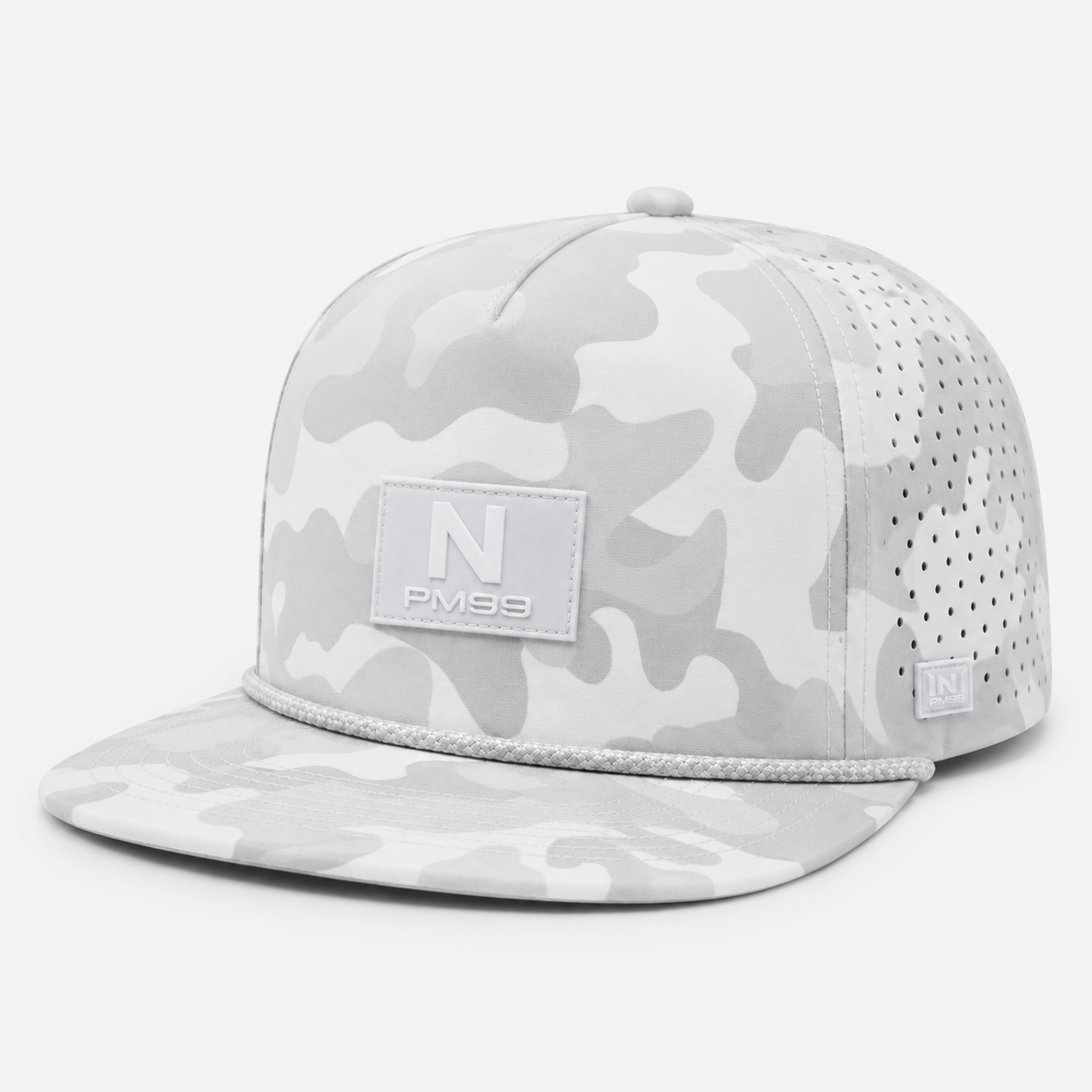 White Camo Golf Rope Hat,www.nearlonggolf.com,White Camo Golf Rope Hat With Tonal Logo Patch