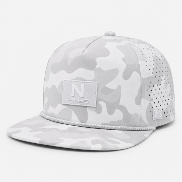 White Camo Golf Rope Hat,www.nearlonggolf.com,White Camo Golf Rope Hat With Tonal Logo Patch