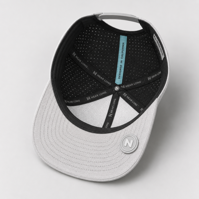 Structured White Golf Hat,www.nearlonggolf.com,Structured White Golf Hat With Flat Brim And Vents