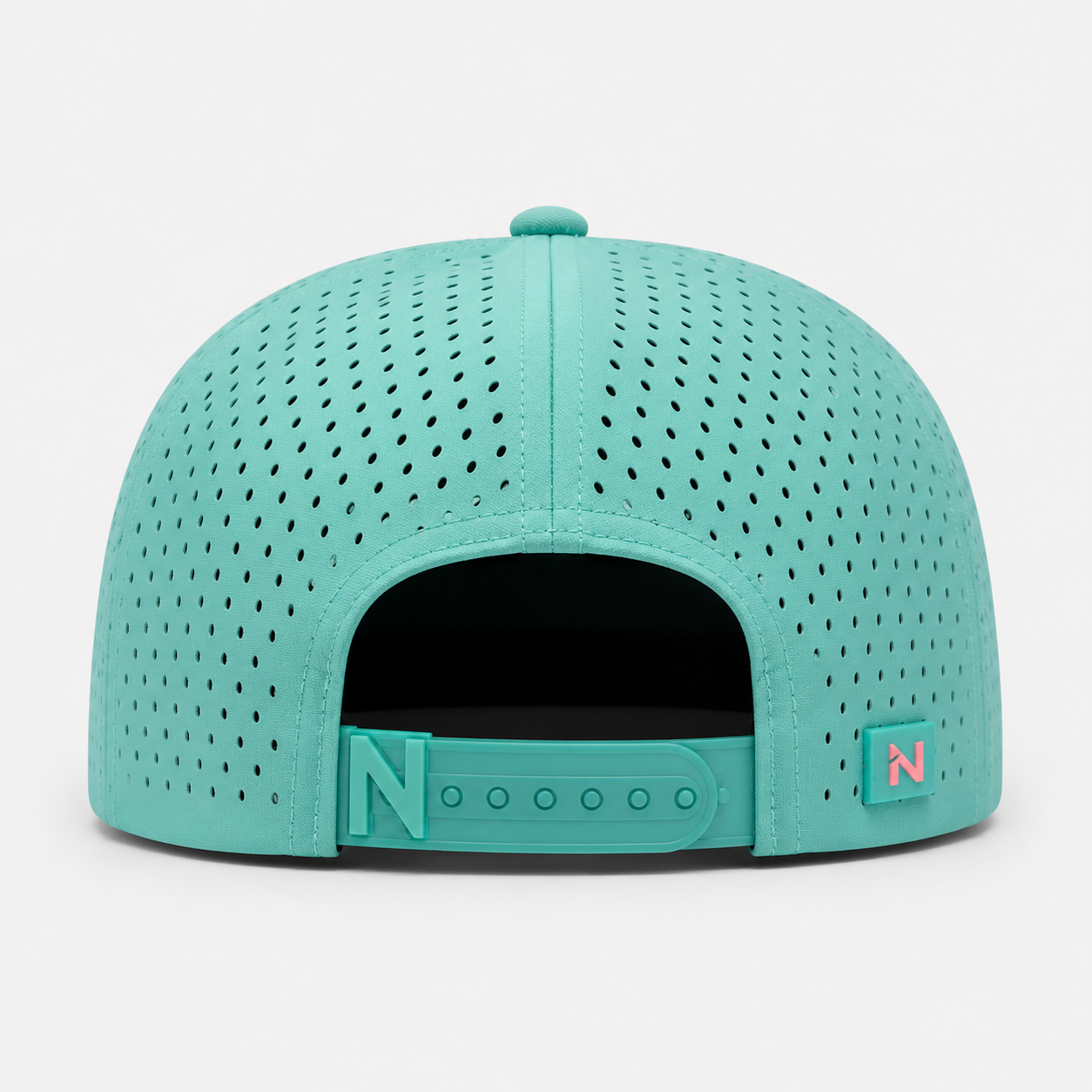 Aqua Golf Rope Hat,www.nearlonggolf.com,Aqua Golf Rope Hat With Coral Logo Patch And Flat Bill
