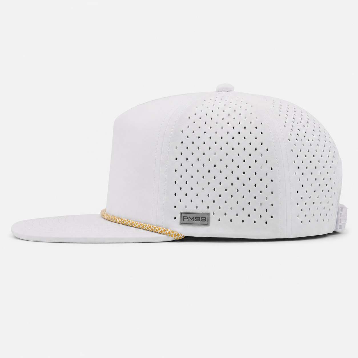 Structured White Golf Hat,www.nearlonggolf.com,Structured White Golf Hat With Flat Brim And Vents
