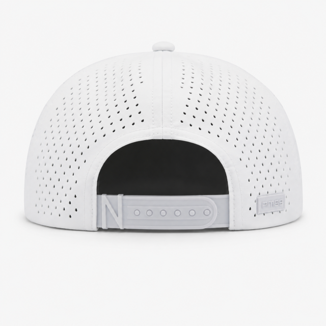 Structured White Golf Hat,www.nearlonggolf.com,Structured White Golf Hat With Flat Brim And Vents