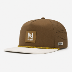 Brown Golf Cap,www.nearlonggolf.com,Brown Golf Cap With White Flat Bill And Rope Detail