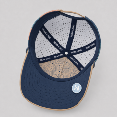 Navy Topographic Golf Rope Cap,www.nearlonggolf.com,Navy Topographic Golf Rope Cap With Flat Bill