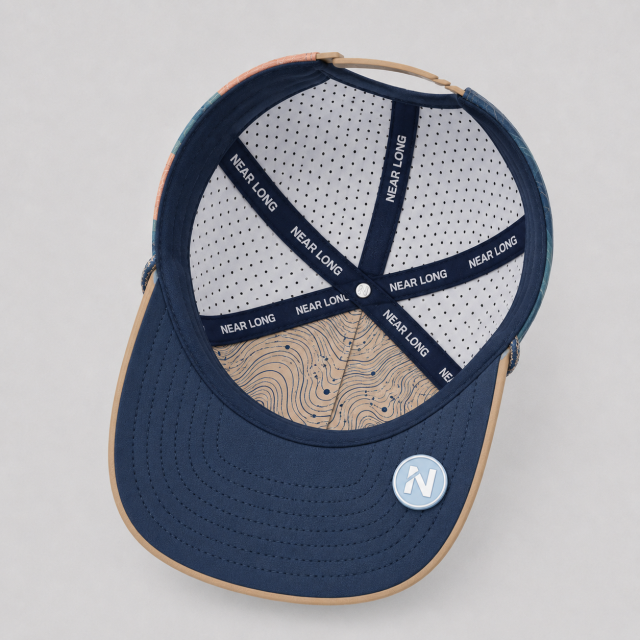 Navy Topographic Golf Rope Cap,www.nearlonggolf.com,Navy Topographic Golf Rope Cap With Flat Bill