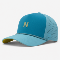 Blue Performance Golf Cap,www.nearlonggolf.com,Light Blue Performance Golf Cap With Braided Rope Trim