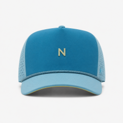 Blue Performance Golf Cap,www.nearlonggolf.com,Light Blue Performance Golf Cap With Braided Rope Trim