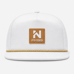 Structured White Golf Hat,www.nearlonggolf.com,Structured White Golf Hat With Flat Brim And Vents