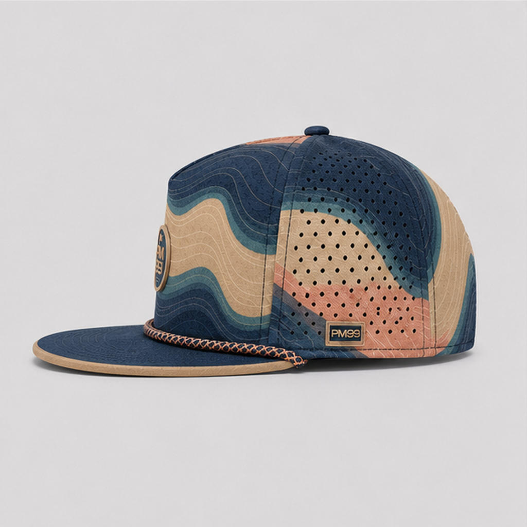 Navy Topographic Golf Rope Cap,www.nearlonggolf.com,Navy Topographic Golf Rope Cap With Flat Bill