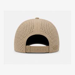 Khaki Breathable Golf Cap,www.nearlonggolf.com,Khaki Golf Cap With Rope Trim And Laser Cut Side Vents