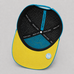 Blue Performance Golf Cap,www.nearlonggolf.com,Light Blue Performance Golf Cap With Braided Rope Trim