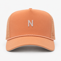 Orange Performance Golf Cap,www.nearlonggolf.com,Breathable Orange Golf Cap For Summer With Rope Trim
