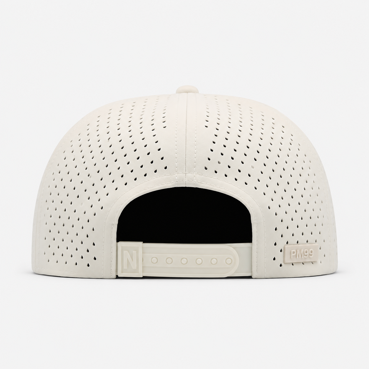 White Grey 5 Panel Golf Cap,www.nearlonggolf.com,White Breathable Golf Cap With Perforated 5 Panel Crown