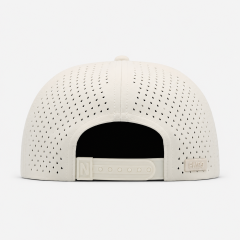 White Grey 5 Panel Golf Cap,www.nearlonggolf.com,White Breathable Golf Cap With Perforated 5 Panel Crown