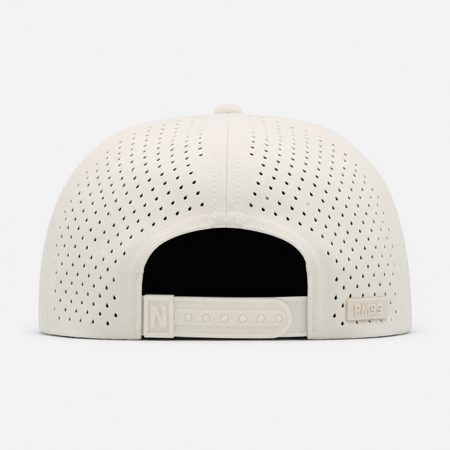 White Grey 5 Panel Golf Cap,www.nearlonggolf.com,White Breathable Golf Cap With Perforated 5 Panel Crown