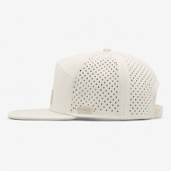 White Grey 5 Panel Golf Cap,www.nearlonggolf.com,White Breathable Golf Cap With Perforated 5 Panel Crown