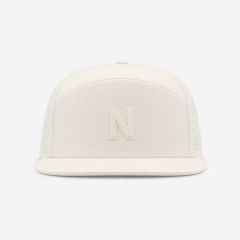 White Grey 5 Panel Golf Cap,www.nearlonggolf.com,White Breathable Golf Cap With Perforated 5 Panel Crown