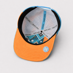Bright Orange Flat Bill Golf Hat,www.nearlonggolf.com,Orange Flat Bill Golf Hat With Laser Cut Vents