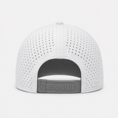 White Golf Hat,www.nearlonggolf.com,White Rope Golf Hat With Breathable Perforated Panels