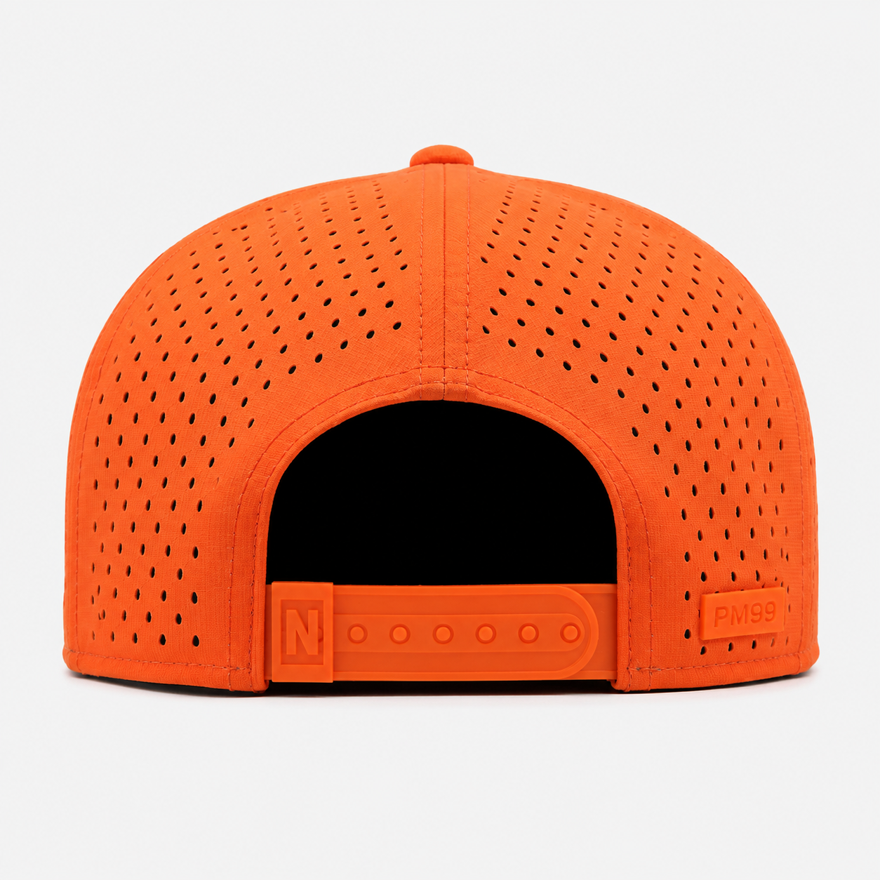 Bright Orange Flat Bill Golf Hat,www.nearlonggolf.com,Orange Flat Bill Golf Hat With Laser Cut Vents