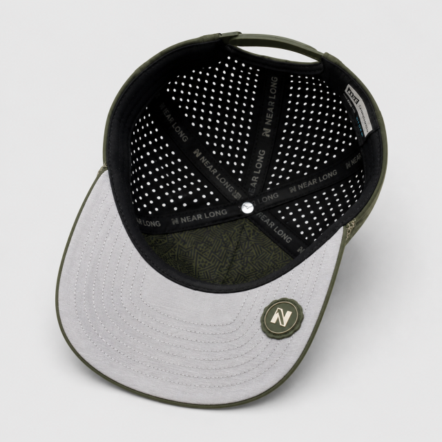Olive Green Performance Golf Hat,www.nearlonggolf.com,Olive Green 5 Panel Performance Golf Hat For Men