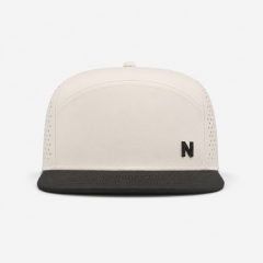 Off White Black 5 Panel Golf Hat Flat,www.nearlonggolf.com,White Black 5 Panel Golf Hat With Flat Bill And Vented Sides