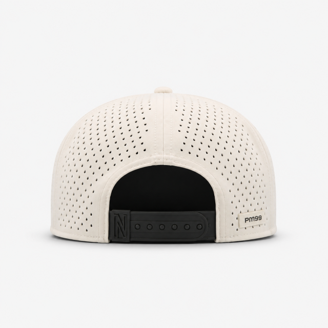 Off White Black 5 Panel Golf Hat Flat,www.nearlonggolf.com,White Black 5 Panel Golf Hat With Flat Bill And Vented Sides