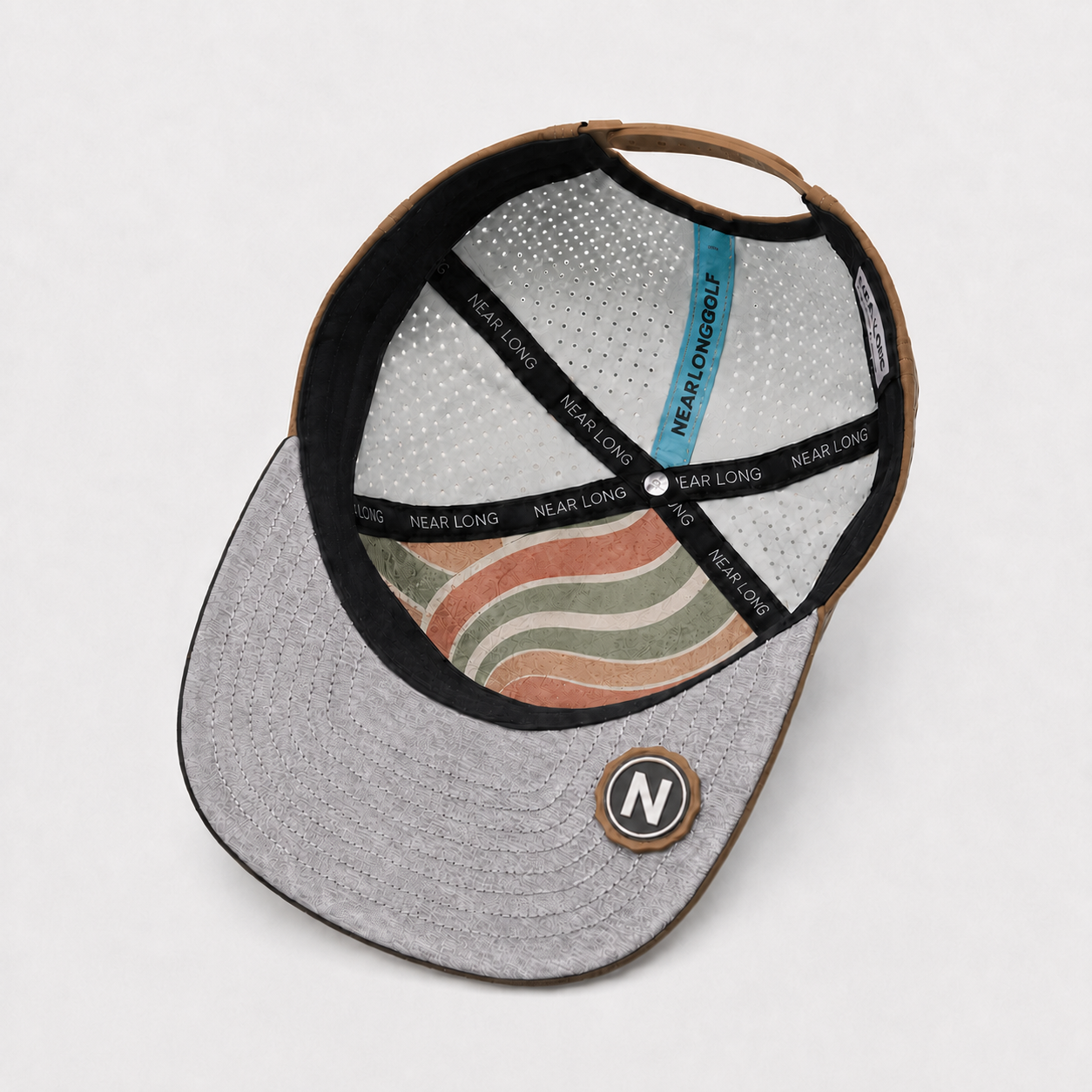 Brown Black 5 Panel Golf Hat,www.nearlonggolf.com,rown 5 Panel Golf Hat | Textured Flat Bill Custom Cap