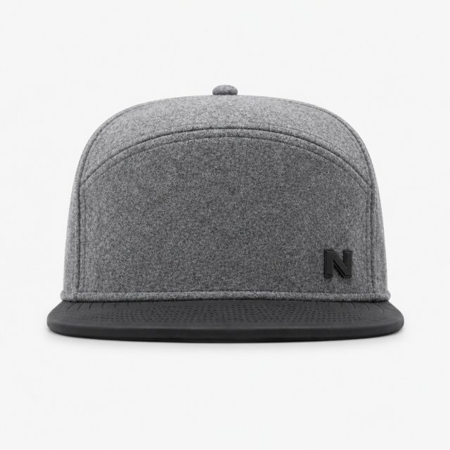 Golf Cap with Black,www.nearlonggolf.com,Heather Gray Golf Cap | 5 Panel Flat Brim Custom Hat